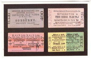 Railroad Train Tickets Postcard, Swindon Marlborough Railway