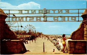 Boardwalk at Daytona Beach FL Entrance to Pier Casino Vintage Postcard R04