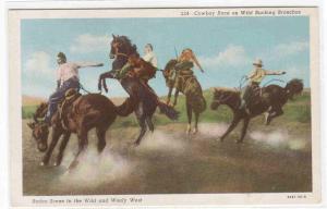 Cowboy Bronco Horse Racing Western Rodeo postcard