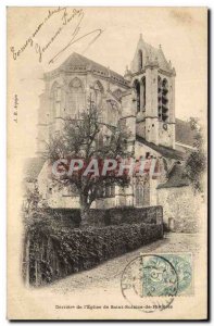 Old Postcard Behind the church of Saint Sulpice De Favieres