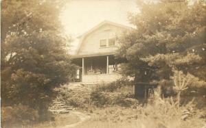 RPPC Postcard 2-Story Shingled House, Boothbay Harbor ME, H.R. McGregor Photo