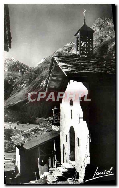 Postcard Modern Pralognan La Vanoise La Chapelle Des Bieux and small mont blanc