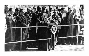 RPPC President Kennedy dedicates O'Hare Airport, Chicago JFK Vintage Postcard