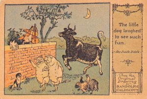 Reproduction of Randolph Caldecott Humanized Pig Cow Moon Violin postcard C355