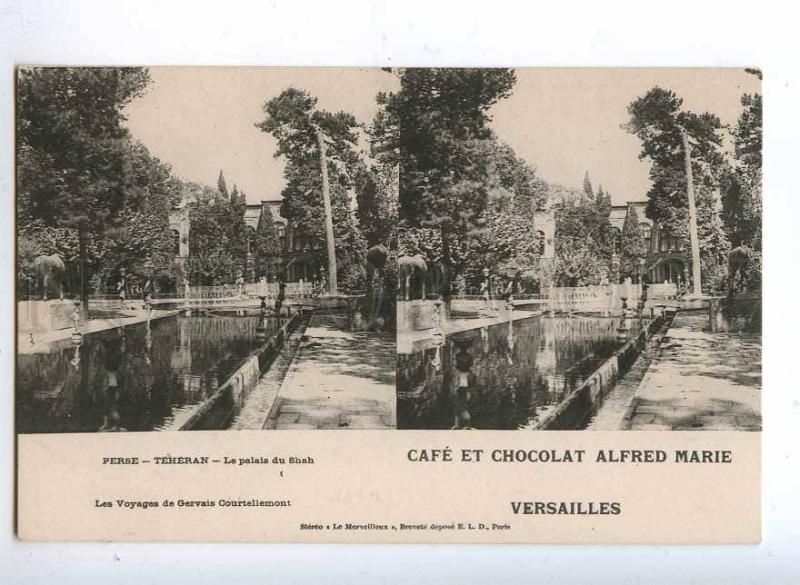 193170 IRAN Persia CHOCOLAT ADVERTISING Old stereo postcard