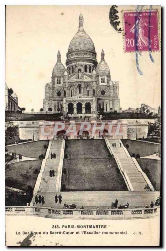 Old Postcard Paris Montmartre The Basilica of Sacre Coeur and & # monumental ...