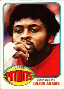 1976 Topps Football Card Julius Adams New England Patriots sk4406