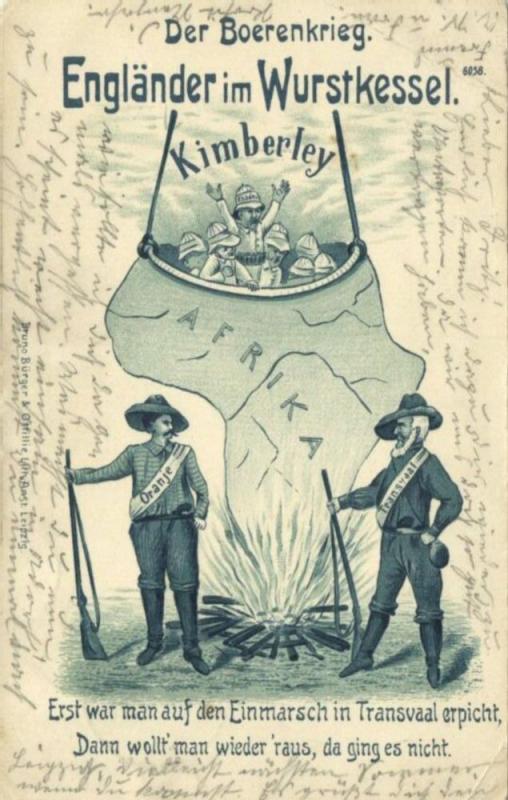 BOER WAR, Caricature, English in Sausage Boiler at Kimberley (1901) Stamp