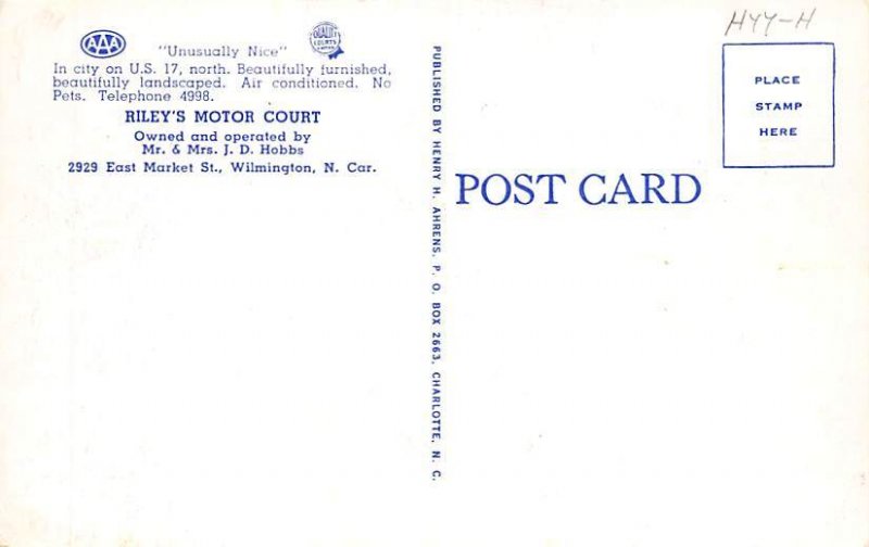 Riley's Motor Court Wilmington, North Carolina NC