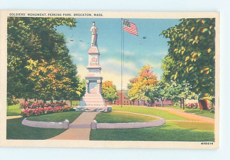 Linen MONUMENT SCENE Brockton Massachusetts MA AE7590