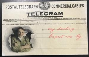Vintage Postcard Unused “Postal Telegraph Telegram” LB
