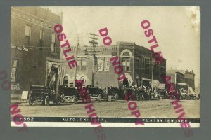 Plainview NEBRASKA RPPC 1910 AUTO RALLY Car Exhibit nr Pierce Norfolk Creighton