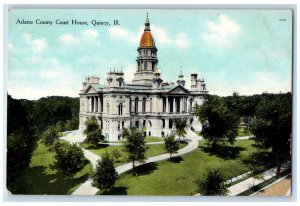 c1910 Adams County Court House Quincy Illinois IL Antique Unposted Postcard