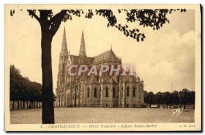 Postcard Old Place Voltaire Chateauroux Eglise Saint Andre