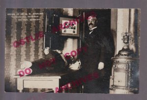 Chadron NEBRASKA RPPC 1908 INTERIOR DOCTOR'S OFFICE M.D. Osteopath Dr. Sperling