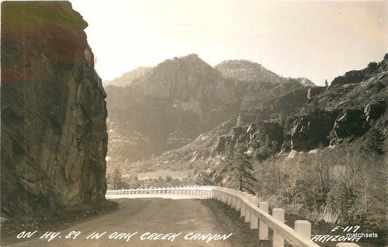 1940s Sedona Arizona US Highway 89 Oak Creek Canyon RPPC real photo 7748