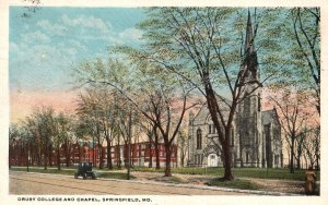 Vintage Postcard 1920's Drury College and Chapel Grounds Springfield Missouri MO