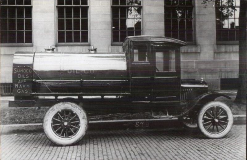 Sunoco Oils & Navy Gas Truck c1910 Image  50-60s Kodak Real Photo Postcard