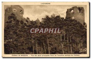 Old Postcard Chateau Mauzun view of the two main towers of the central enclos...
