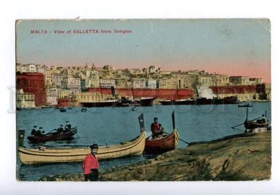 133076 MALTA view of VALLETTA from Senglea Vintage postcard