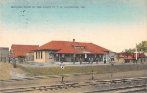 Marceline Missouri Reading Room of Santa Fe RR antique pc DD6092