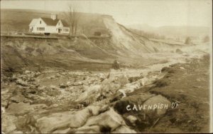 Cavendish VT 1927 Flood Scene Real Photo Postcard #8