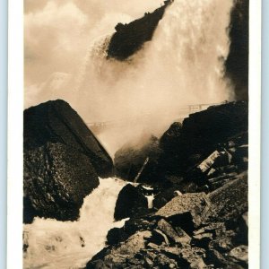 c1920s-30s Waterfall Perspective Real Photograph Postcard Unposted Rocks Vtg A12