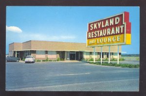 PERRY FLORIDA SKYLAND RESTAURANT OLD CARS VINTAGE ADVERTISING POSTCARD