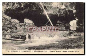 Old Postcard Tour Franche Comt? Nozeroy Jura Ain after its Source Cascade Lea...