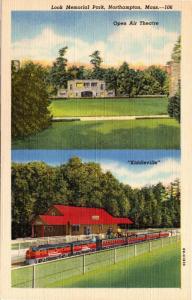 Look Memorial Park, Northampton MA Kiddieville, Theatre Vintage Postcard K01