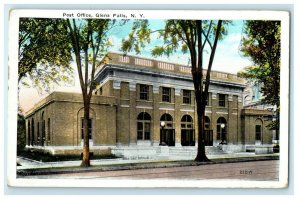 1923 Post Office Street View Glen Falls New York NY Posted Vintage Postcard