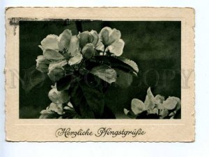 241356 GERMANY flowers greetings 1935 RPPC w/ ADVERTISING