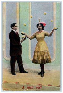 1911 A High Ball Juggling Knife Weird Romance Enfield Hants Co. NS Postcard