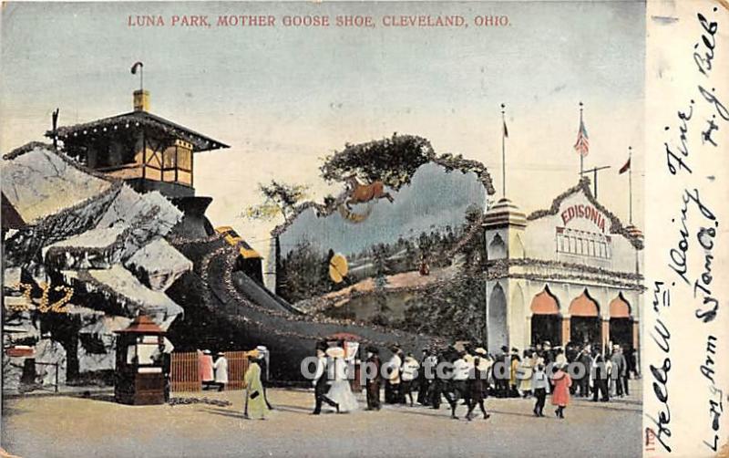 Luna Park, Mother Goose Shoe Cleveland, Ohio, OH, USA Amusement Park Unused g...