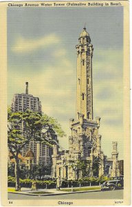 Chicago Avenue Water Tower with Palmolive Bldg in Back Chicago Illinois