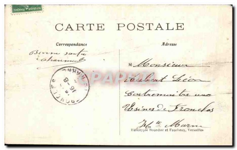 Old Postcard Chateau De Chantilly Main Entree A Day Visit