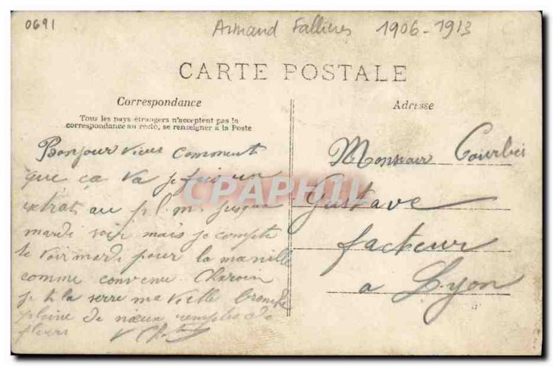 Postcard Former President of the Republic Fallieres Good wine softens the & #...