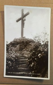 UNUSED REAL PHOTO PC TOP OF CALVARY, MT. ST. BERNARD'S ABBEY COALVILLE, ENGLAND