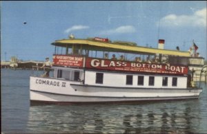 Miami Beach FL Glass Bottom Boat Comrade II Old Postcard c1950s