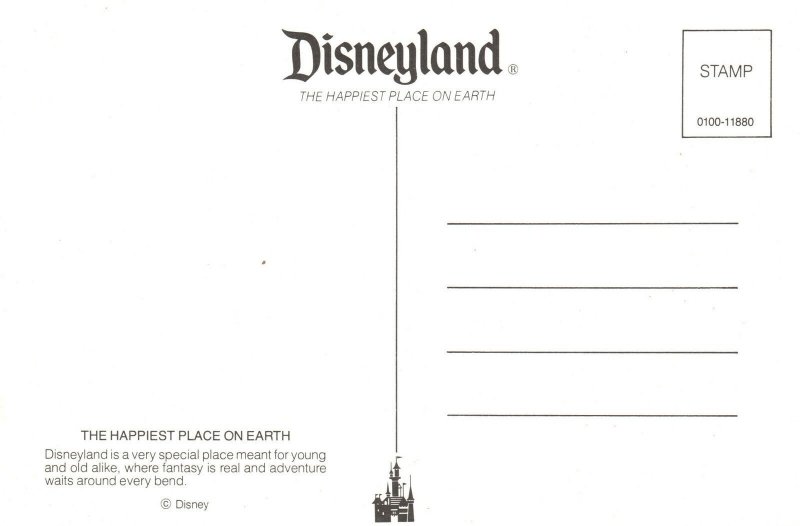 Vintage Postcard The Happiest Place on Earth Disneyland Anaheim California CA