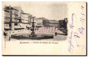 Bordeaux - Statue and Allees of Tourny- Old Postcard