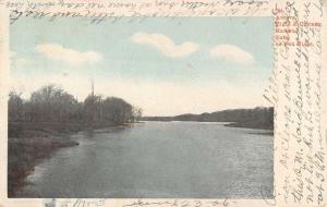 Aurora Illinois Fox River Park Waterfront Antique Postcard K39647