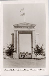 Blaine WA Peace Arch Washington USA BC Canada Border c1954 RPPC Postcard H38