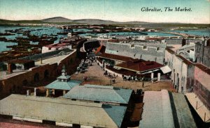 Gibraltar The Market Vintage Postcard 08.67