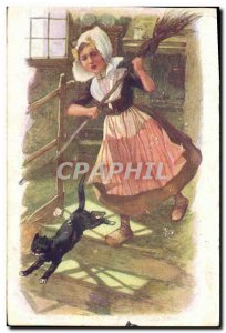 Old Postcard Fun Children Chat