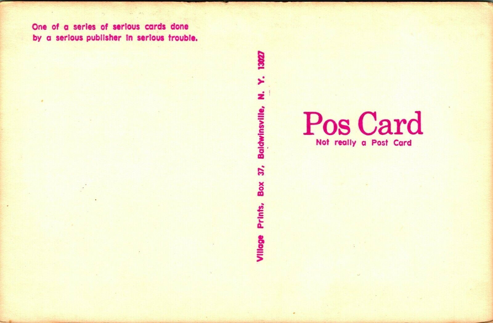 Comic Checklist Greetings Mount Upton New York NY UNP DB Pos Card