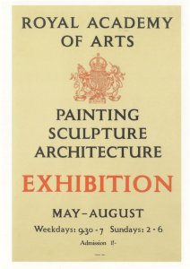 Royal Academy Of Arts 1943 WW2 Painting Exhibition Poster Postcard