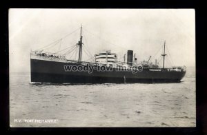 ca0553 - Port Line Cargo Ship - Port Fremantle - postcard