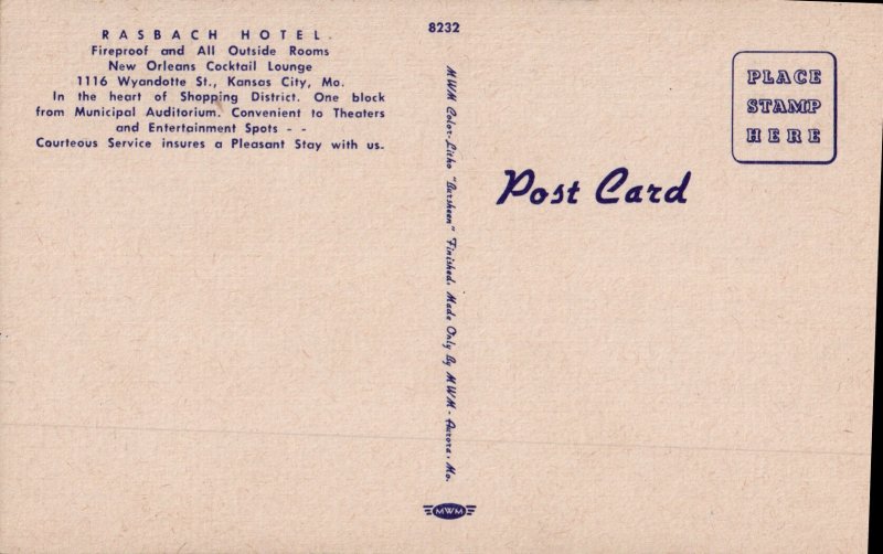 Rasback Hotel Kansas City Mo.         PC