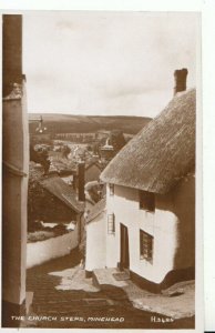 Somerset Postcard - Church Steps - Minehead - Ref 9321A